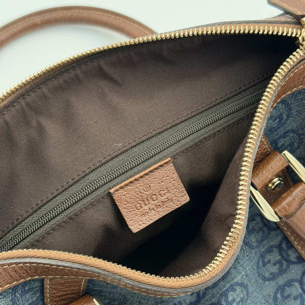 Gucci GG Denim Mini Abbey Boston Shoulder Bag