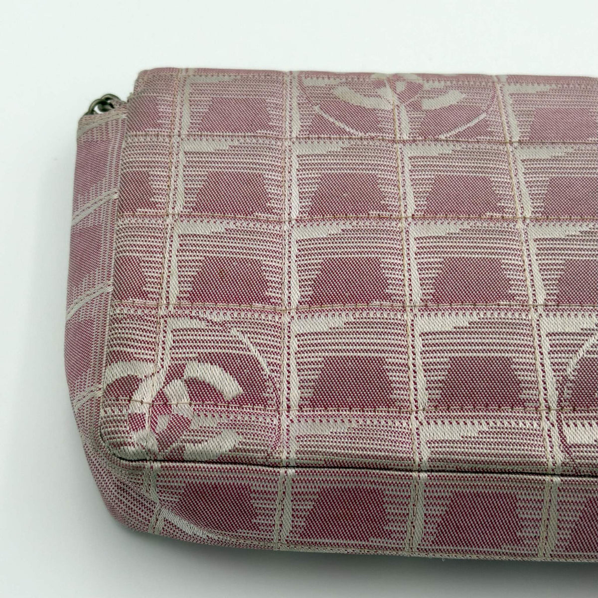 2002 Chanel East West Travel Line Pink Flap Shoulder Bag