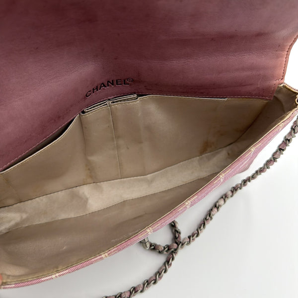2002 Chanel East West Travel Line Pink Flap Shoulder Bag