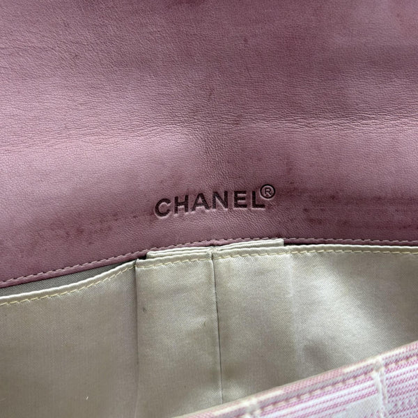 2002 Chanel East West Travel Line Pink Flap Shoulder Bag