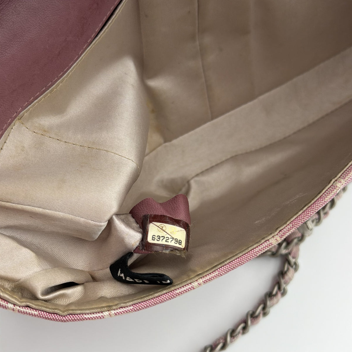 2002 Chanel East West Travel Line Pink Flap Shoulder Bag