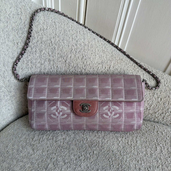 2002 Chanel East West Travel Line Pink Flap Shoulder Bag