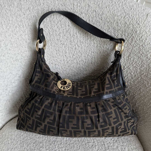 Fendi Zucca Charm Shoulder Bag