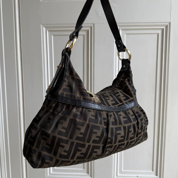 Fendi Zucca Charm Shoulder Bag