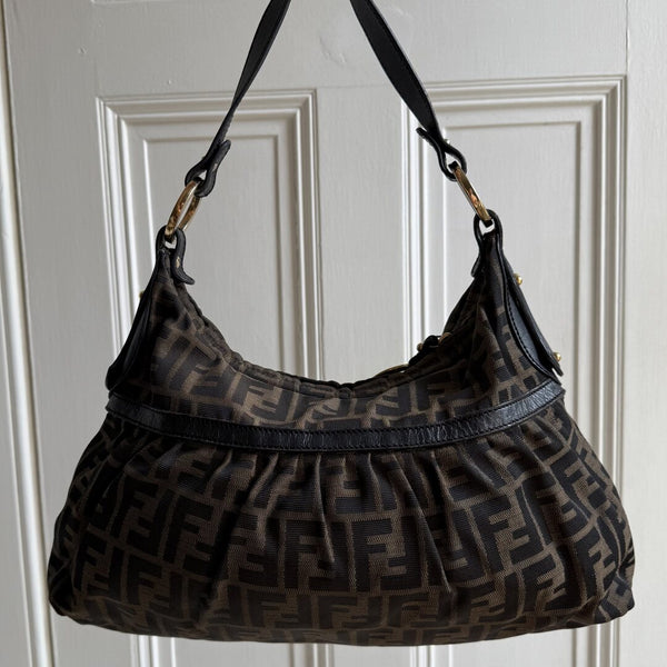 Fendi Zucca Charm Shoulder Bag