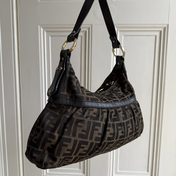Fendi Zucca Charm Shoulder Bag