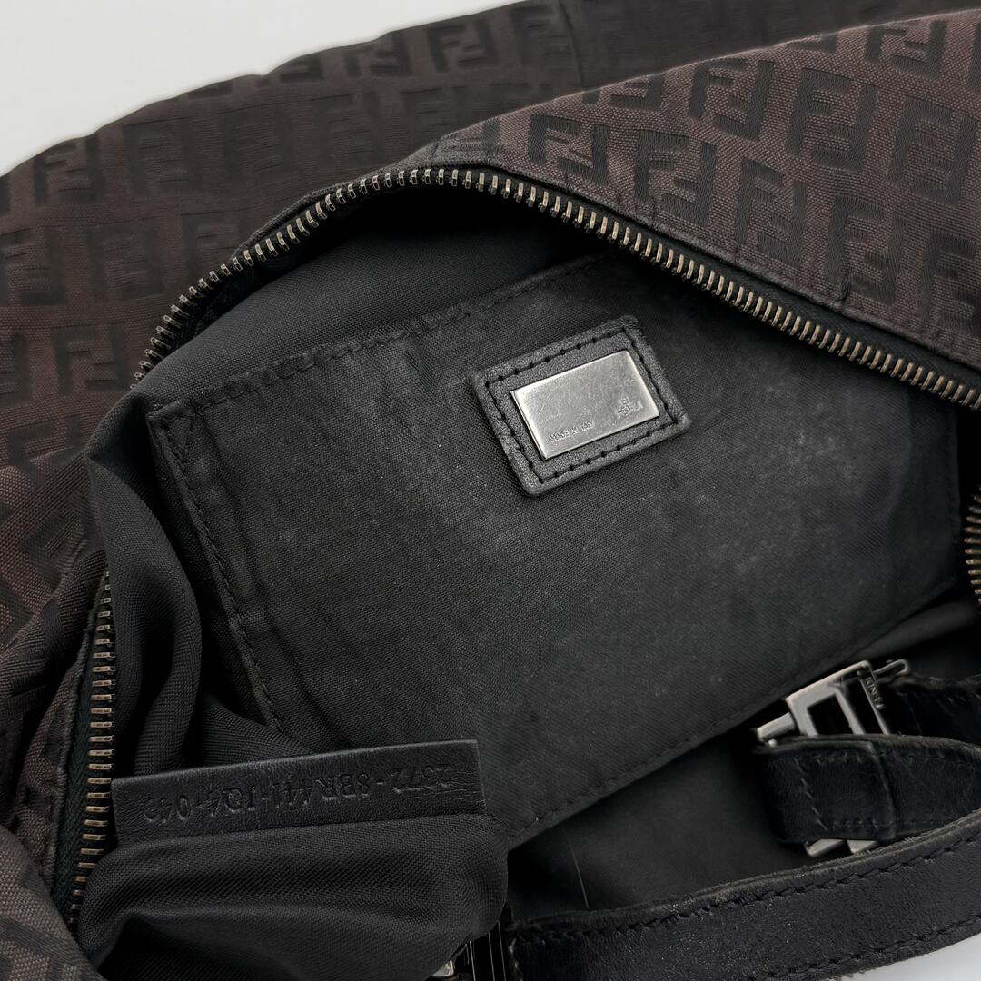 Fendi Zucchino Monogram Hobo Brown Shoulder Bag