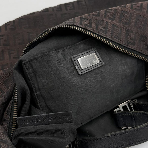 Fendi Zucchino Monogram Hobo Brown Shoulder Bag