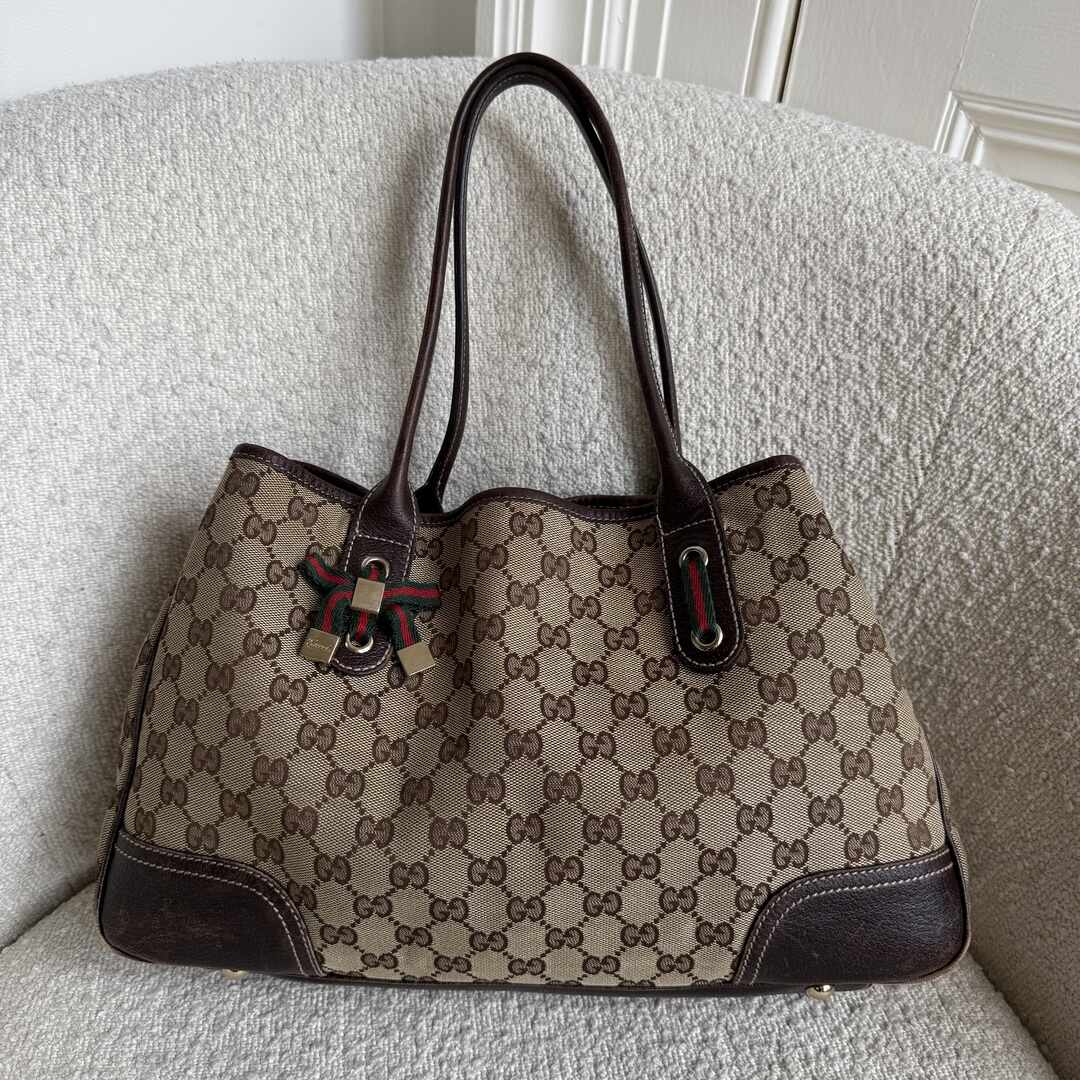 Gucci GG Canvas Princy Brown Tote Bag