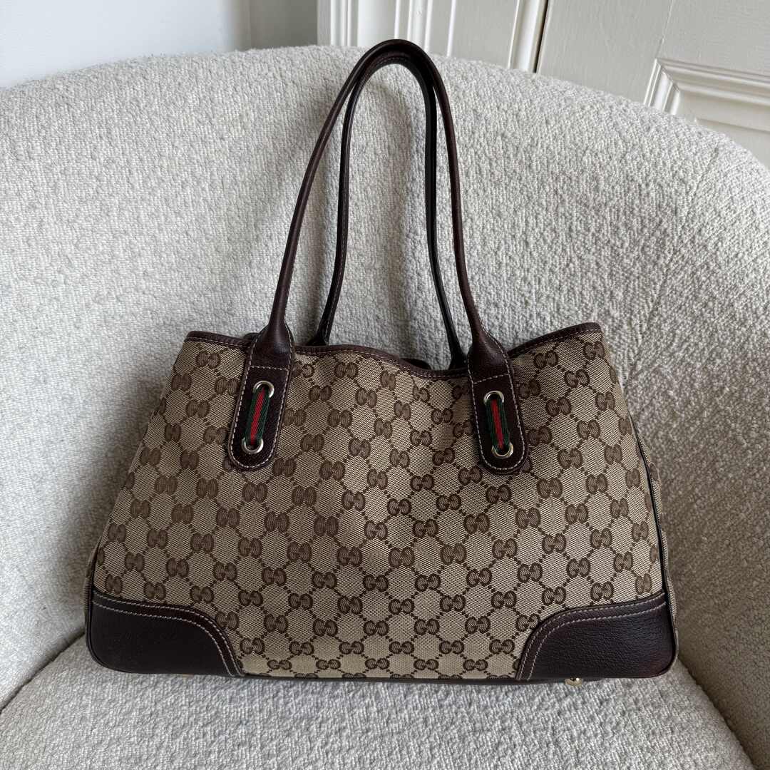 Gucci GG Canvas Princy Brown Tote Bag