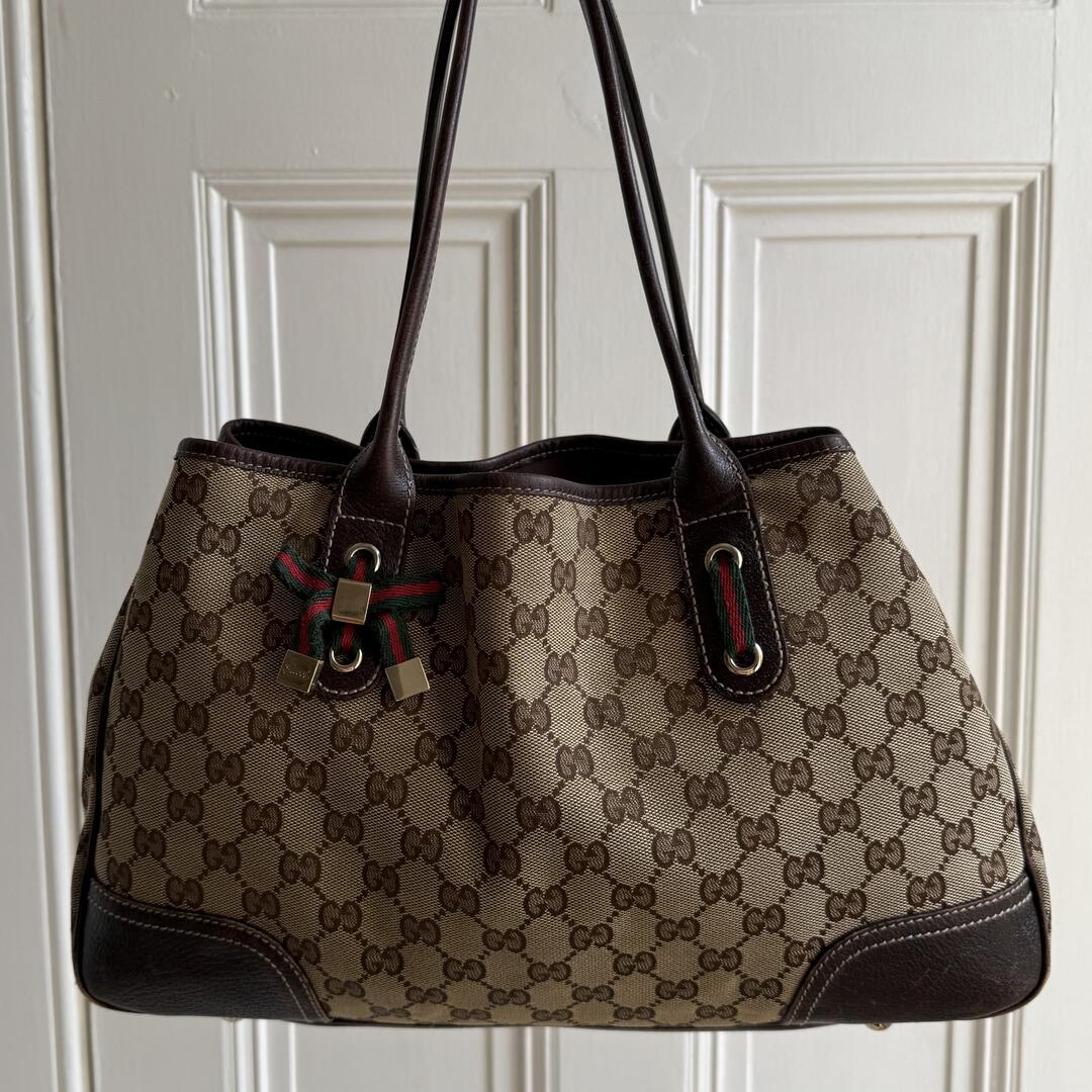 Gucci GG Canvas Princy Brown Tote Bag