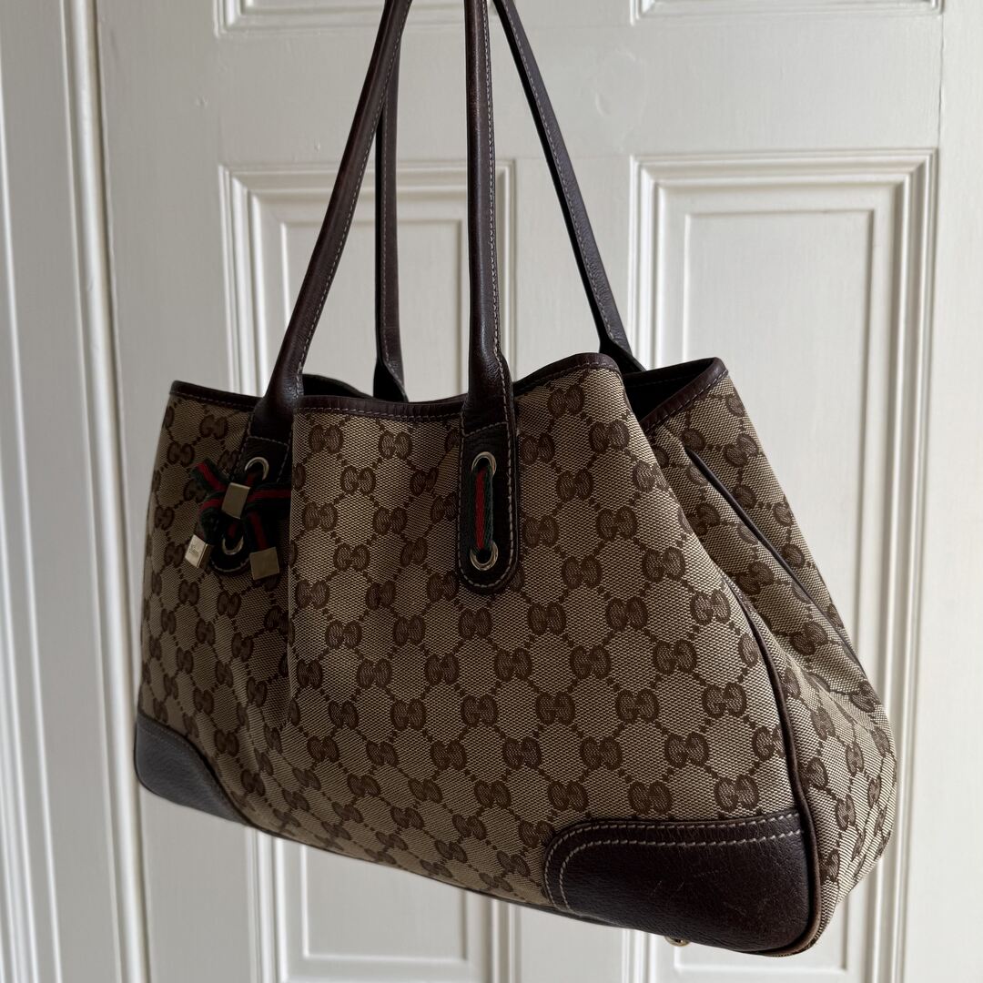 Gucci GG Canvas Princy Brown Tote Bag