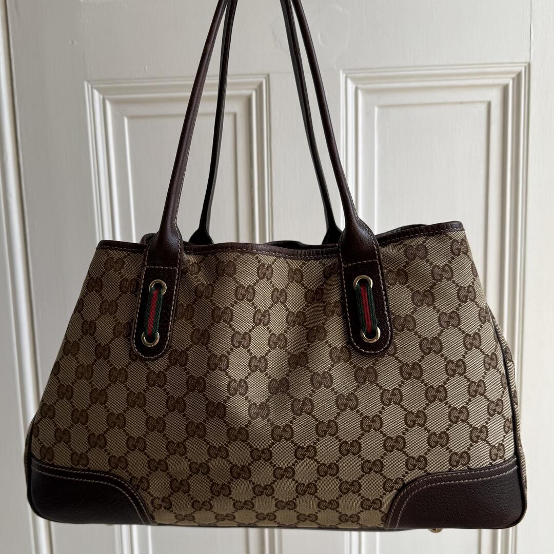 Gucci GG Canvas Princy Brown Tote Bag