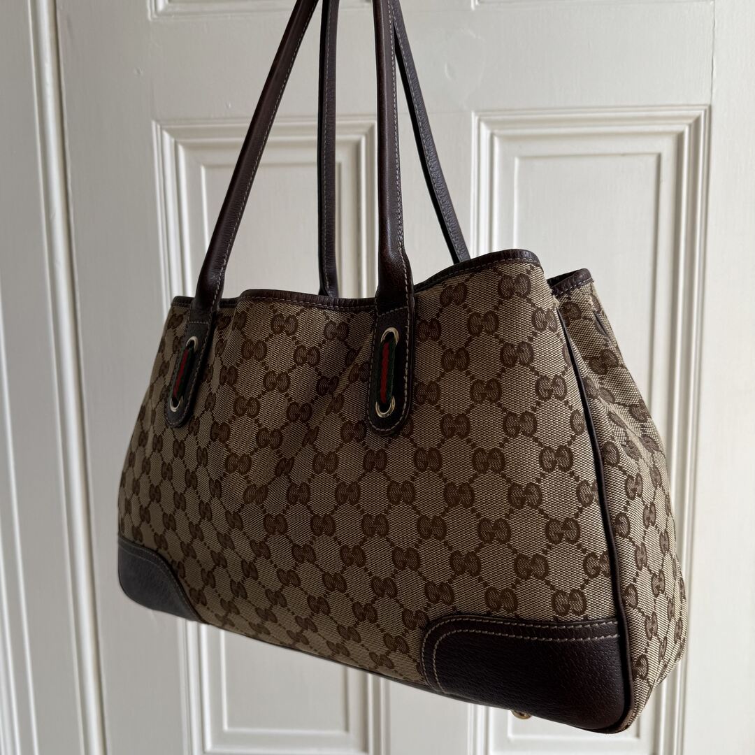 Gucci GG Canvas Princy Brown Tote Bag