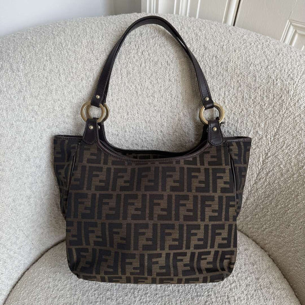 Fendi Zucca Canvas Chef Brown Tote Bag