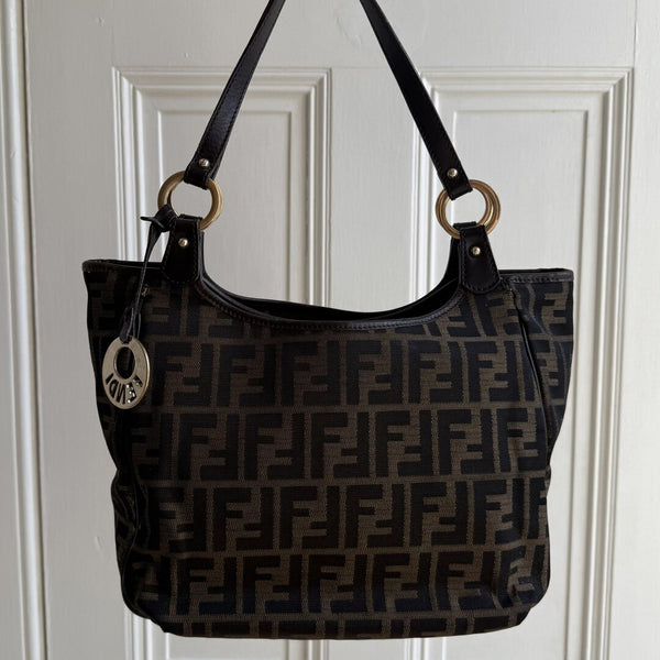 Fendi Zucca Canvas Chef Brown Tote Bag