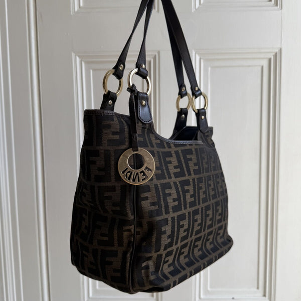 Fendi Zucca Canvas Chef Brown Tote Bag