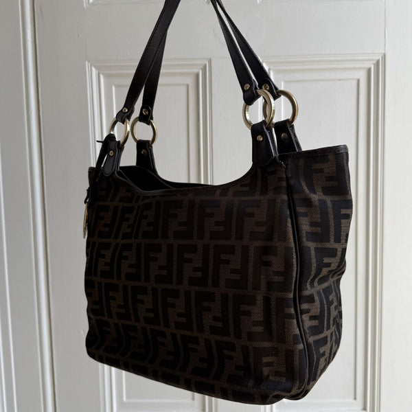 Fendi Zucca Canvas Chef Brown Tote Bag