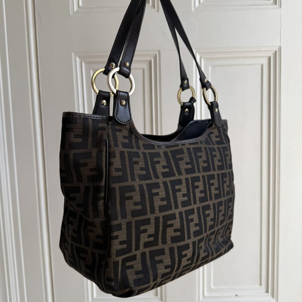 Fendi Zucca Canvas Chef Brown Tote Bag