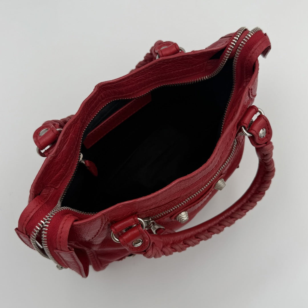2018 Balenciaga Mini City Leather Red Handbag