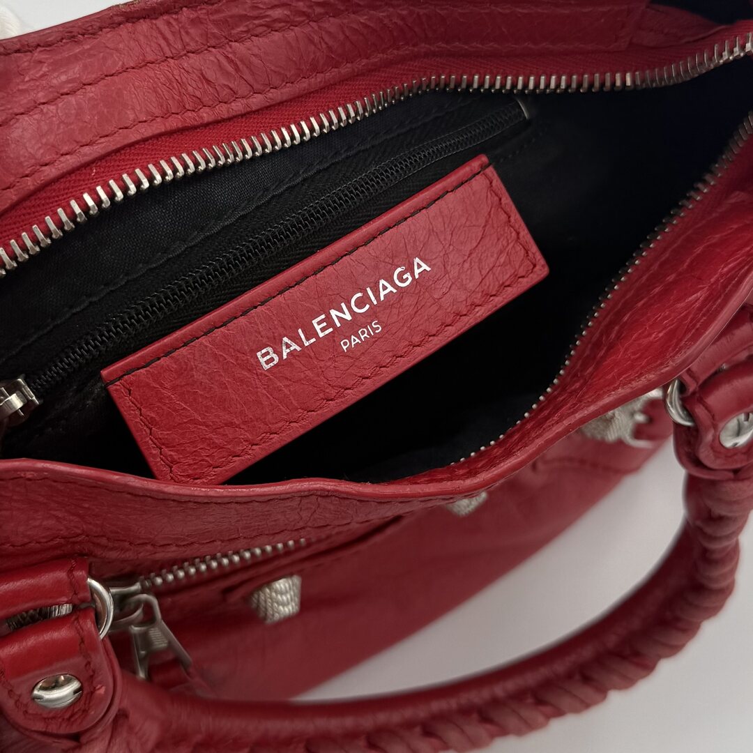 2018 Balenciaga Mini City Leather Red Handbag