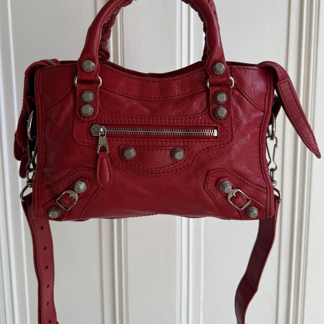 2018 Balenciaga Mini City Leather Red Handbag