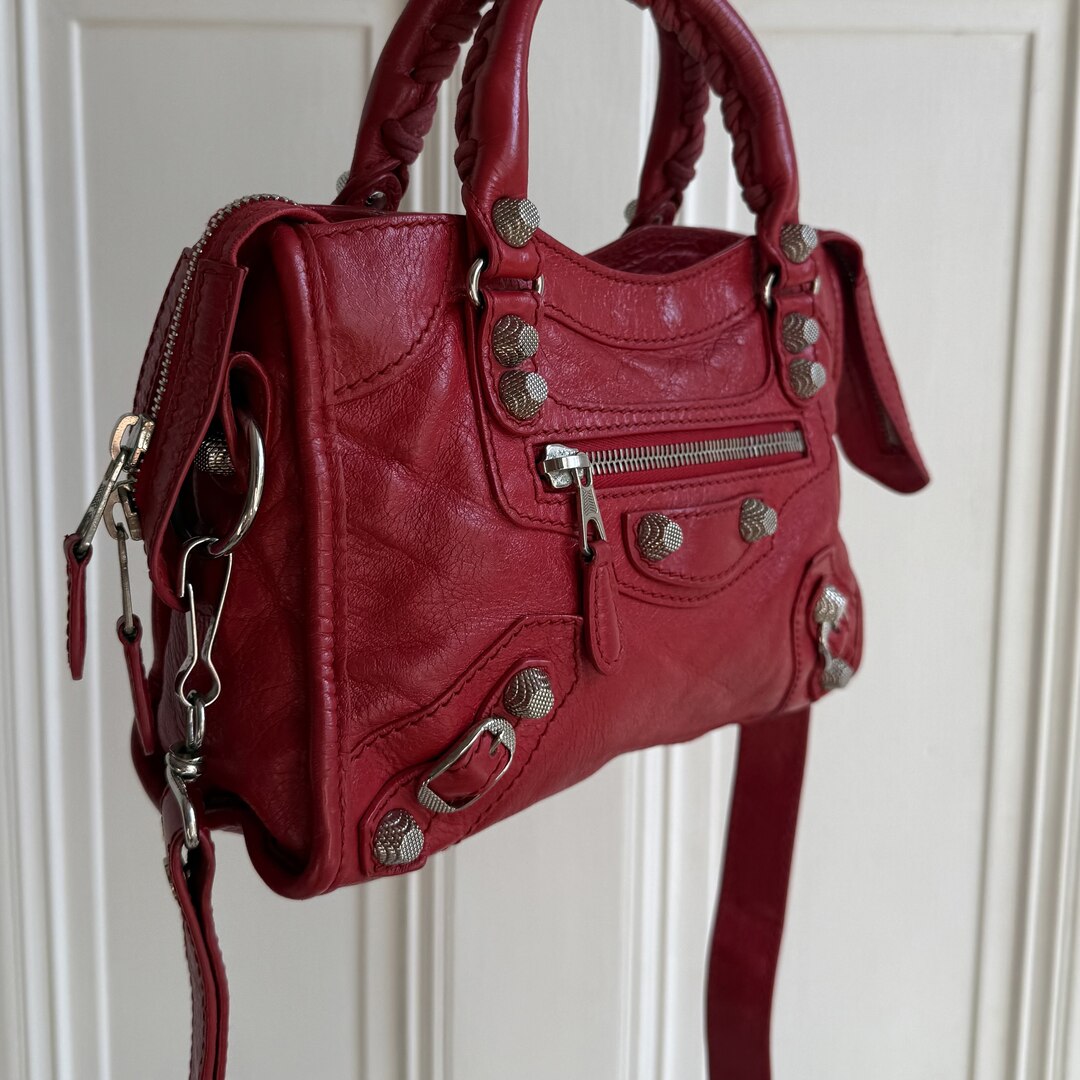 2018 Balenciaga Mini City Leather Red Handbag