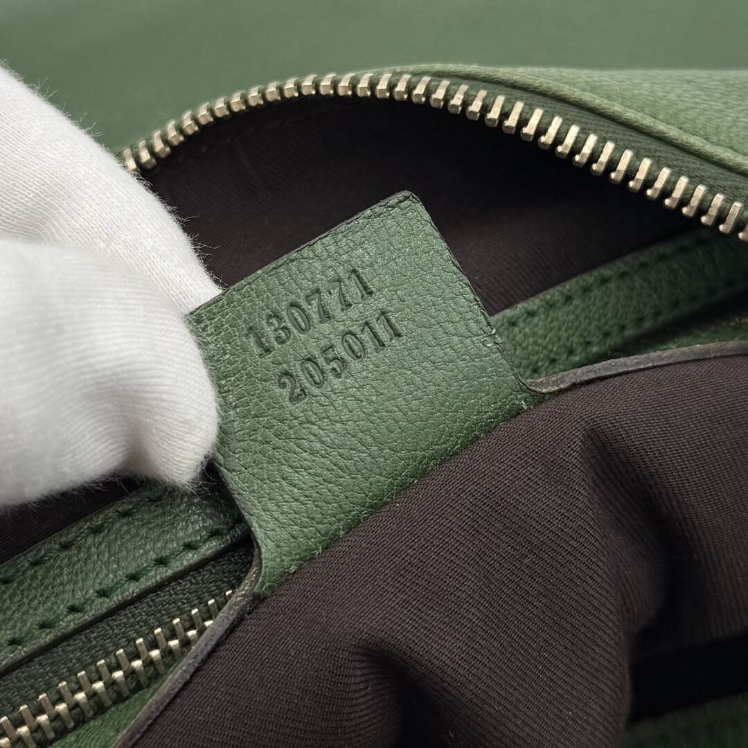 Gucci Interlocking G Blondie Leather Green Hobo Shoulder Bag