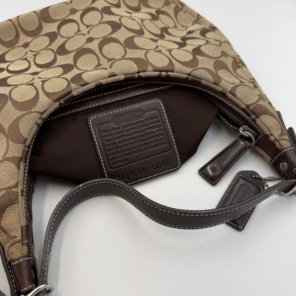 Coach Signature Brown Hobo Shoulder Bag