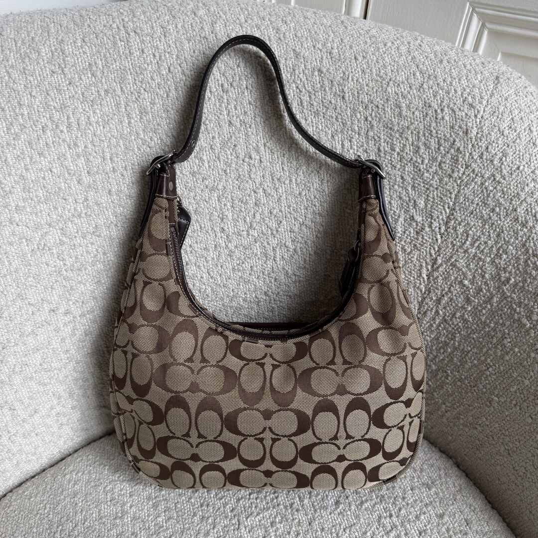 Coach Signature Brown Hobo Shoulder Bag