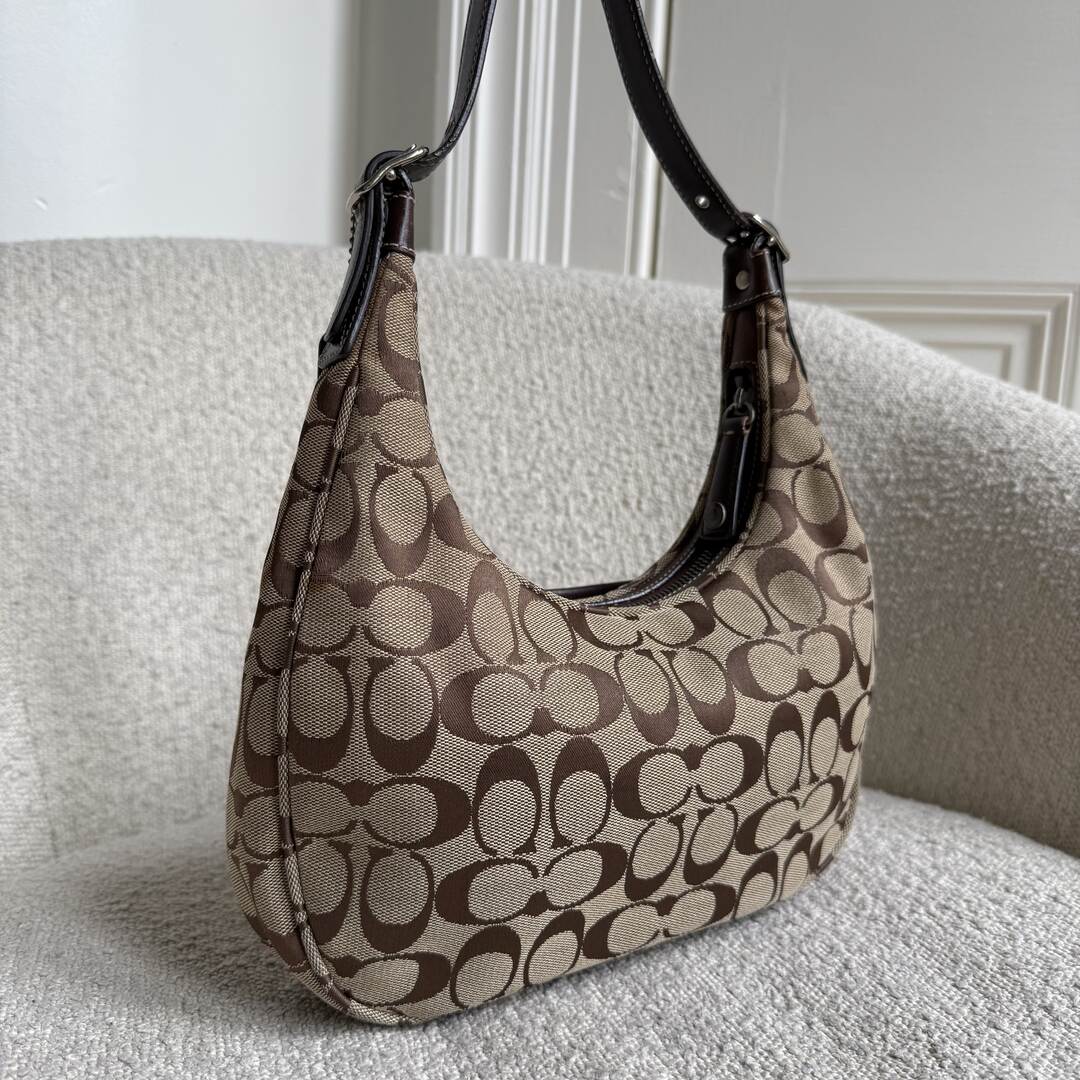 Coach Signature Brown Hobo Shoulder Bag