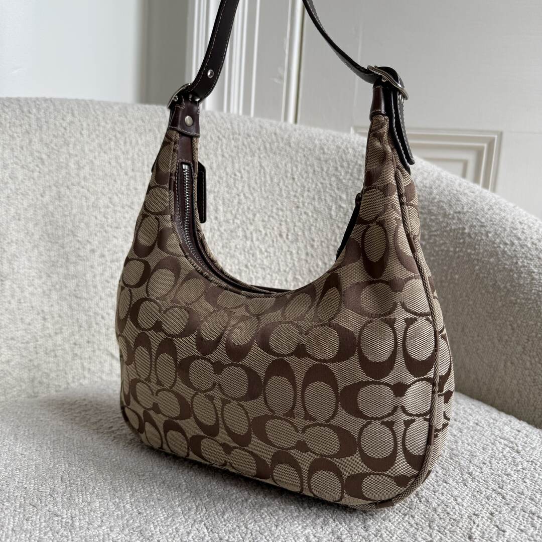 Coach Signature Brown Hobo Shoulder Bag