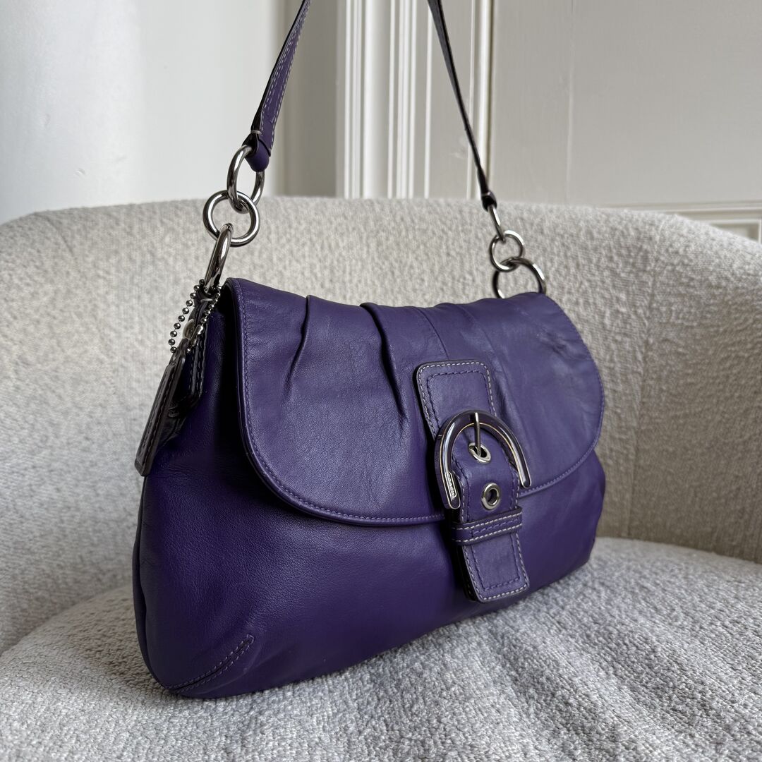バッグ Coach Soho Bag Signature Purple Coach Soho Leather Purple Shoulder Bag – JennyHayley