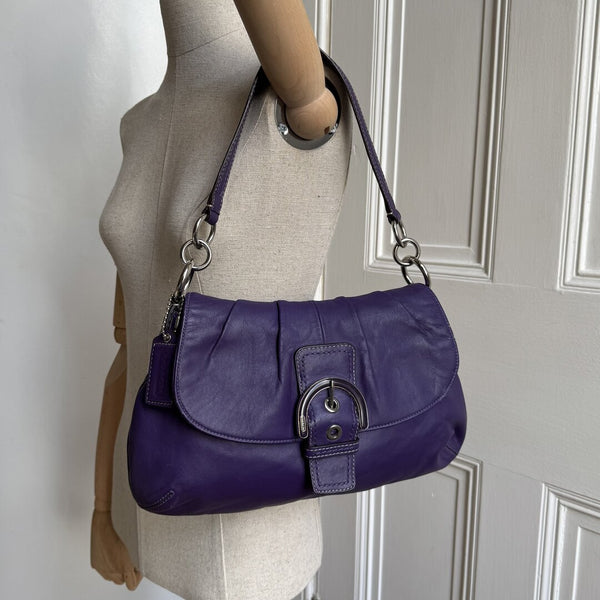 Coach Soho Leather Purple Shoulder Bag