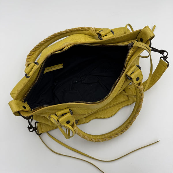 2013 Balenciaga First Yellow Leather Handbag