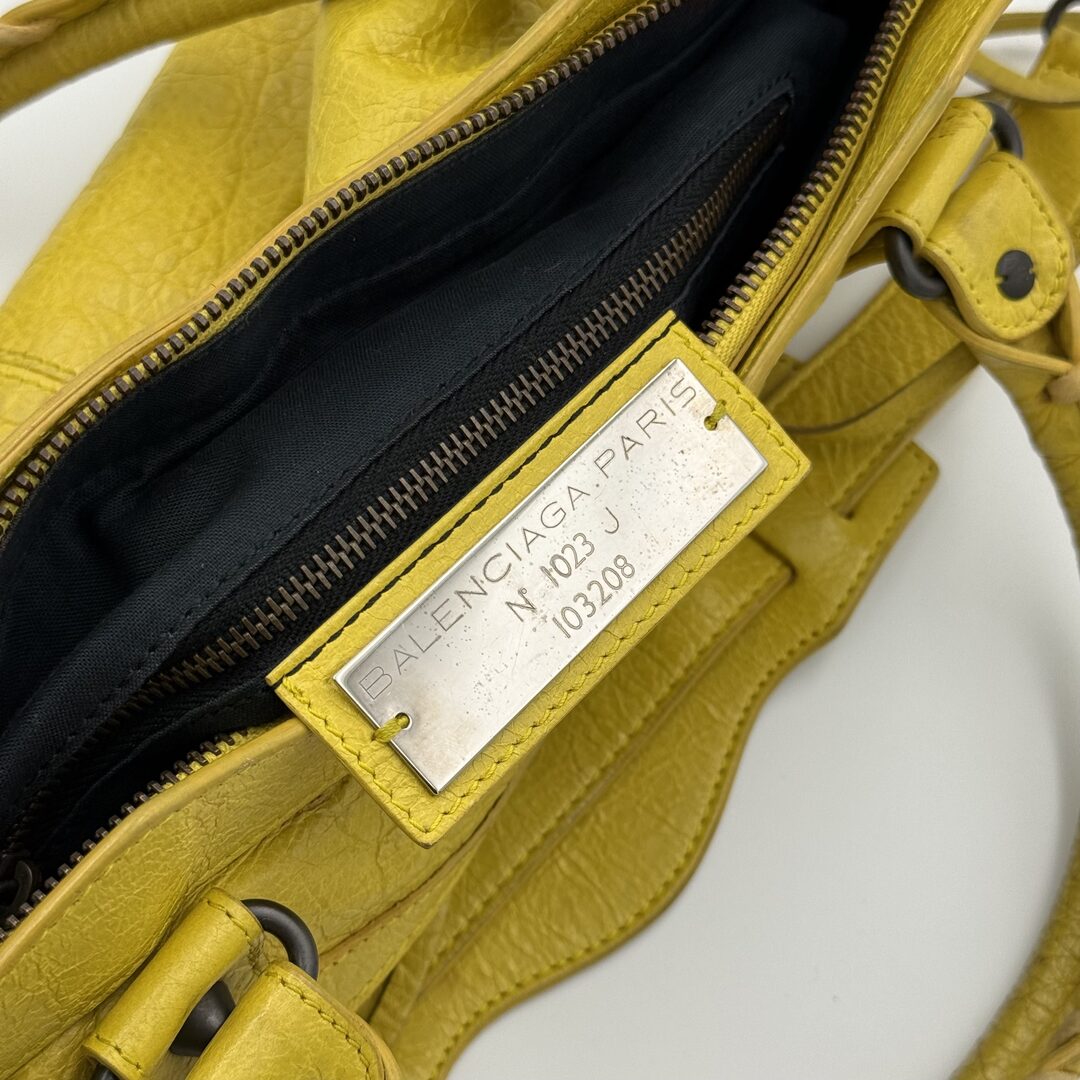 2013 Balenciaga First Yellow Leather Handbag