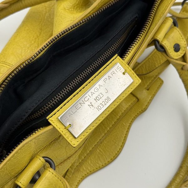2013 Balenciaga First Yellow Leather Handbag