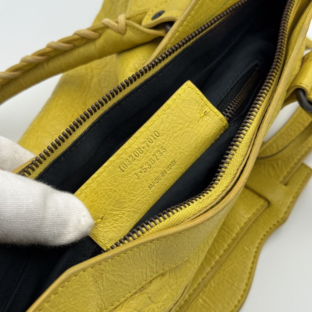 2013 Balenciaga First Yellow Leather Handbag