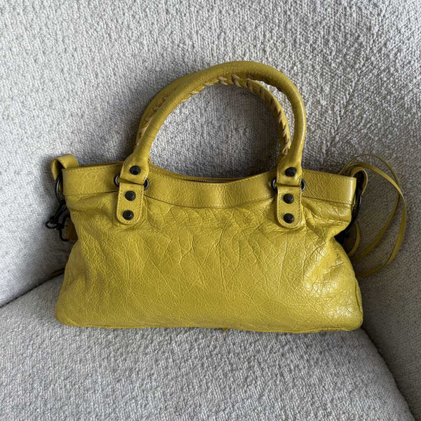 2013 Balenciaga First Yellow Leather Handbag