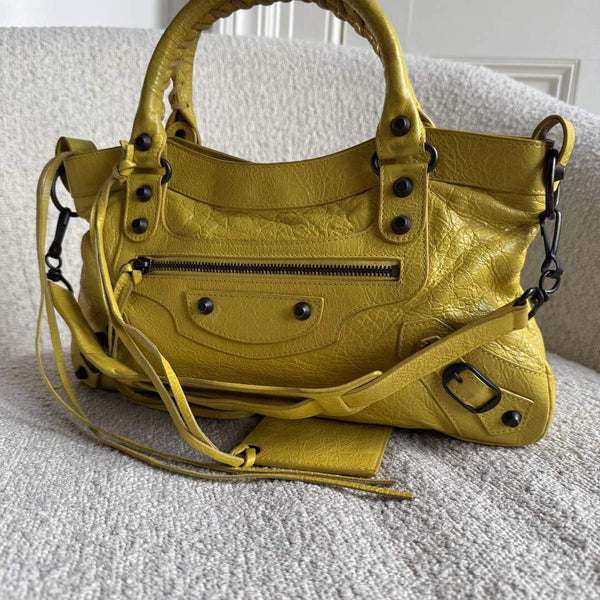 2013 Balenciaga First Yellow Leather Handbag