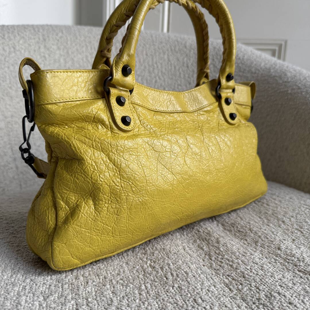 2013 Balenciaga First Yellow Leather Handbag