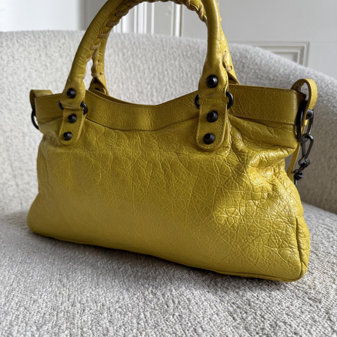 2013 Balenciaga First Yellow Leather Handbag