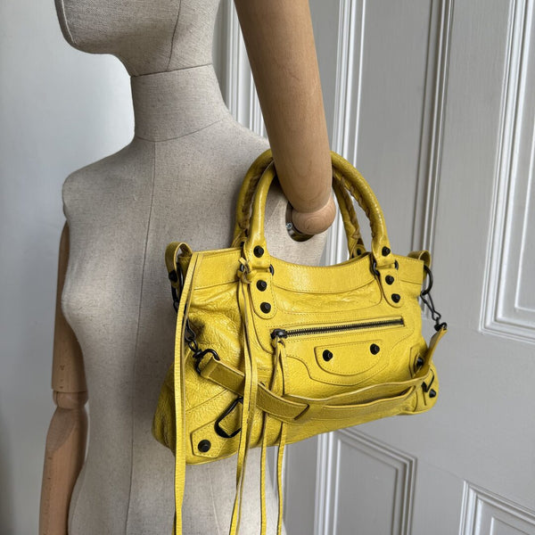 2013 Balenciaga First Yellow Leather Handbag