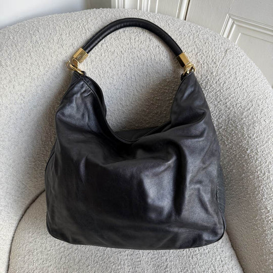 Yves Saint Laurent Roady Hobo Leather Black Shoulder Bag