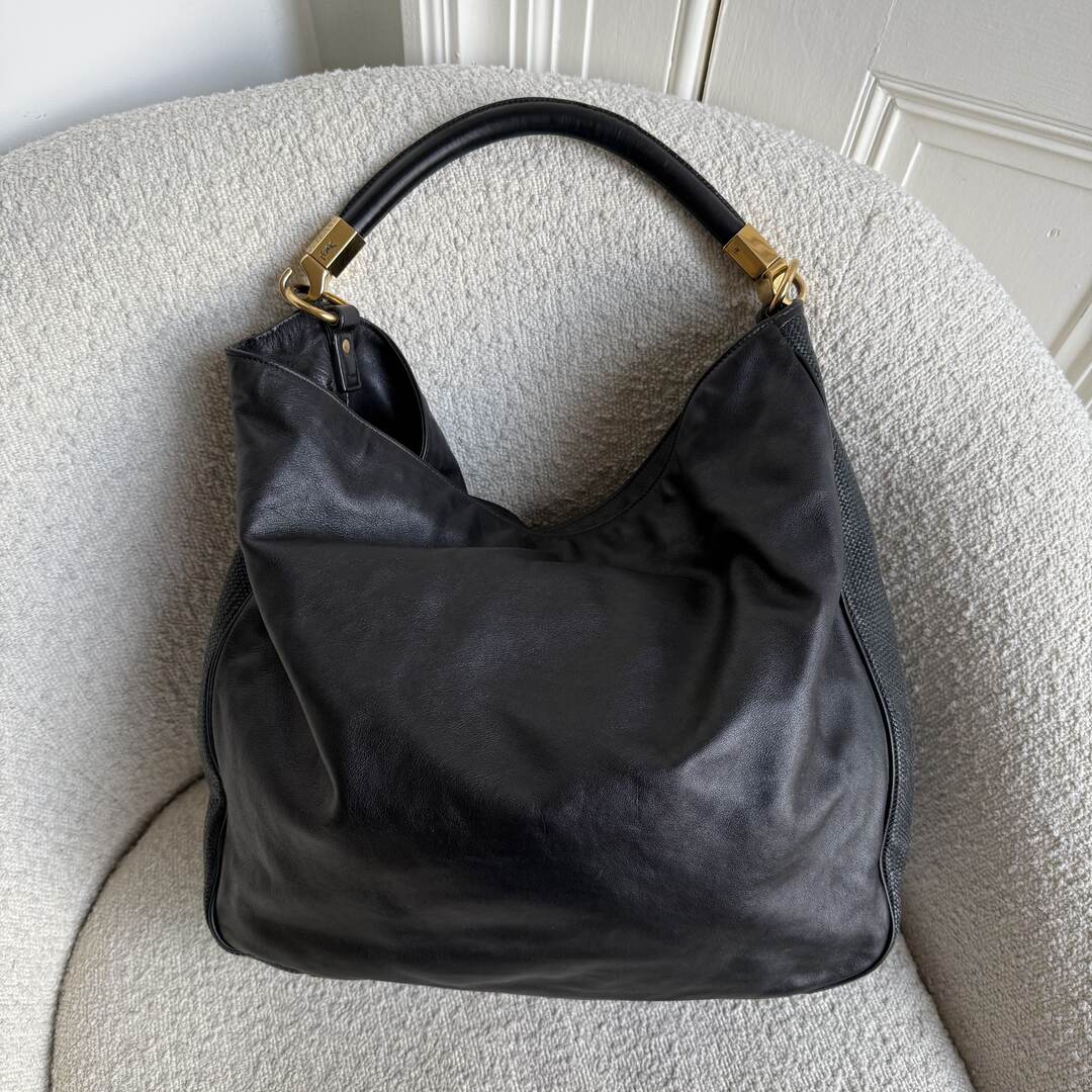 Yves Saint Laurent Roady Hobo Leather Black Shoulder Bag