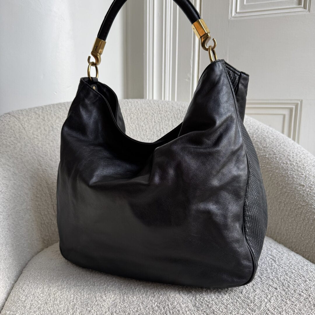 Yves Saint Laurent Roady Hobo Leather Black Shoulder Bag