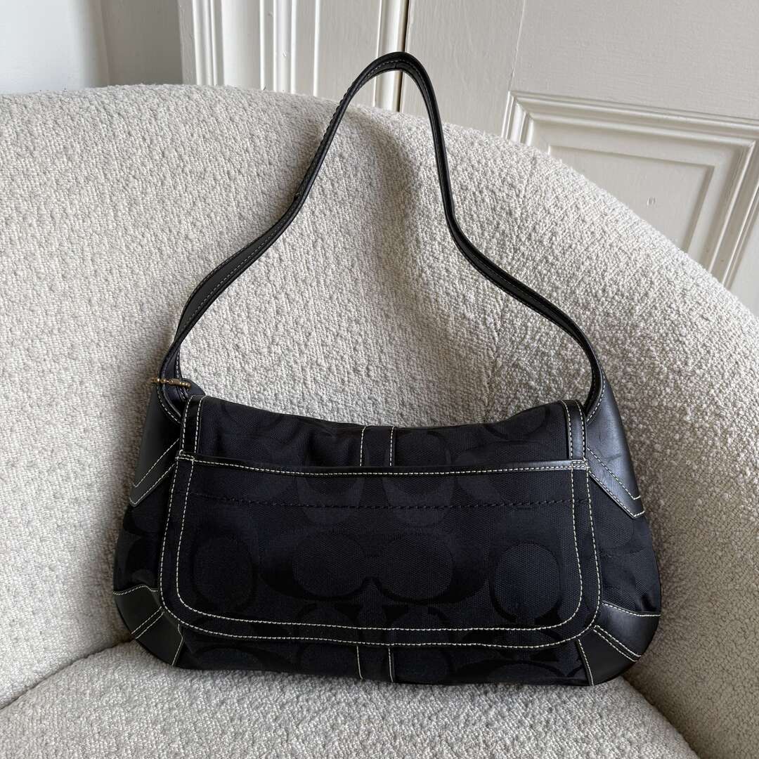 Coach Signature Ergo Flap Black Shoulder Bag