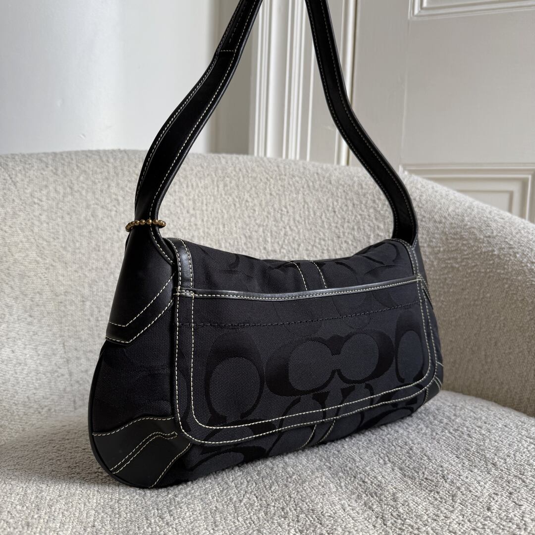Coach Signature Ergo Flap Black Shoulder Bag
