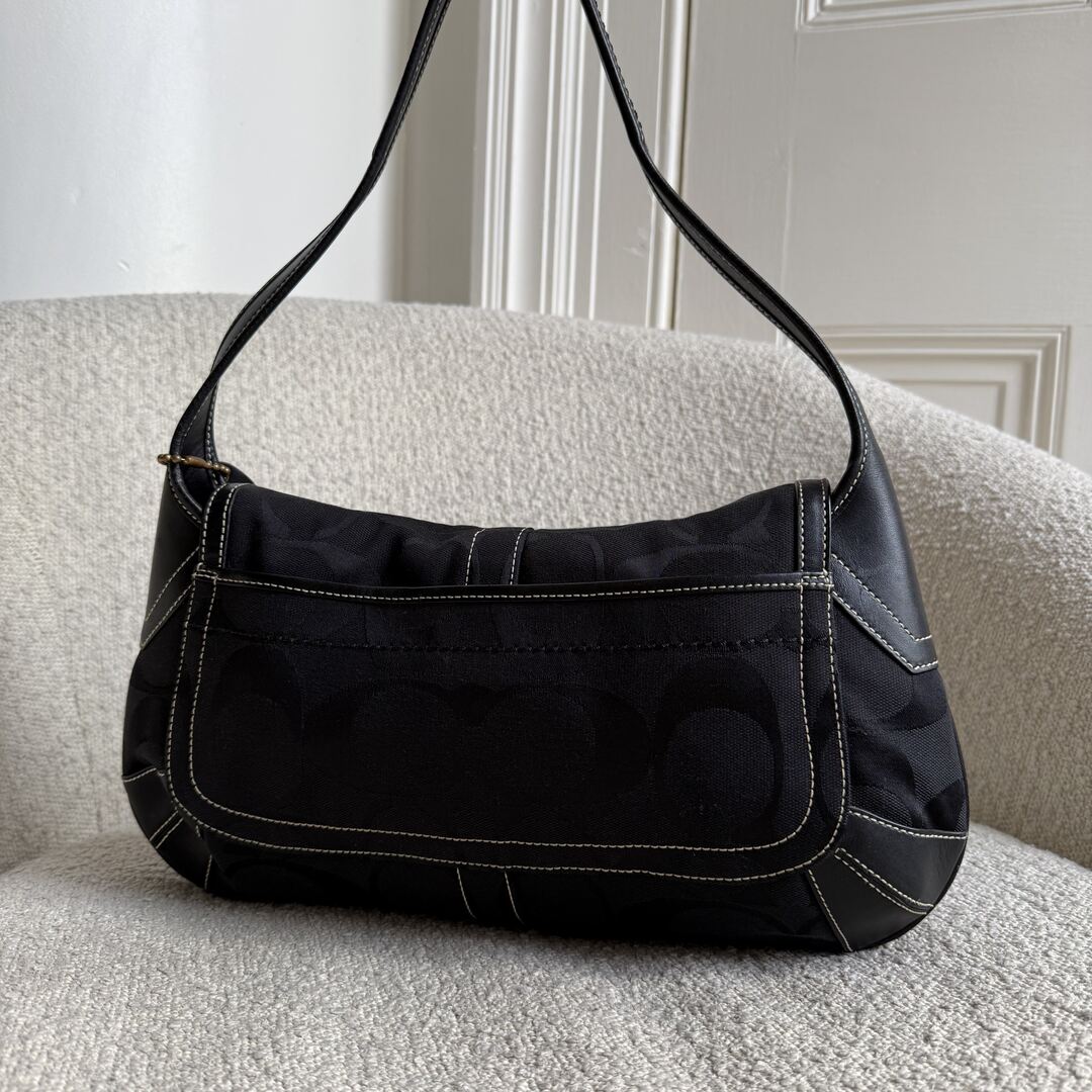 Coach Signature Ergo Flap Black Shoulder Bag