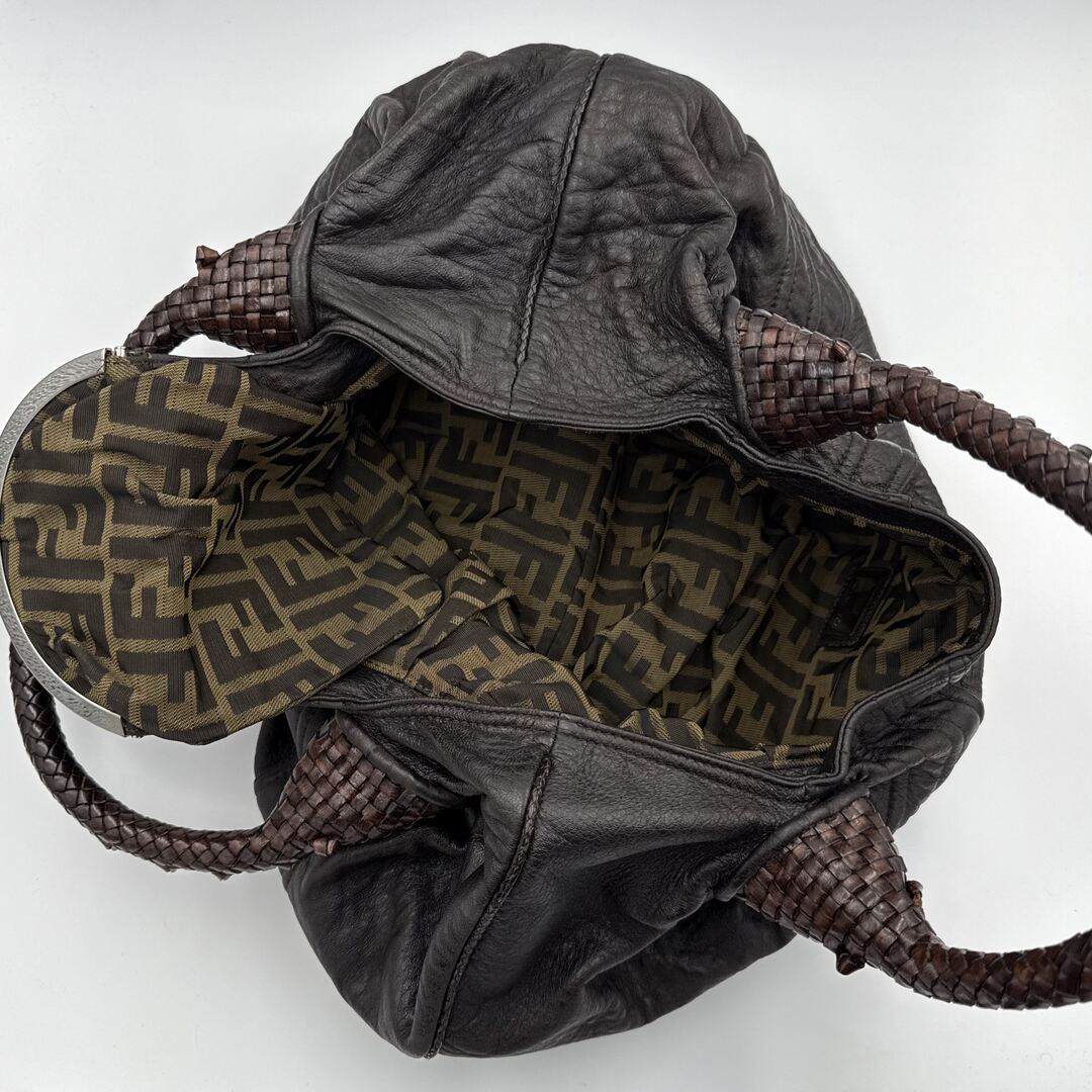 Fendi Spy Dark Brown Leather Handbag